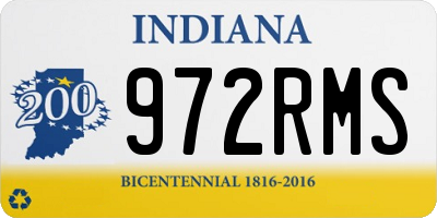 IN license plate 972RMS