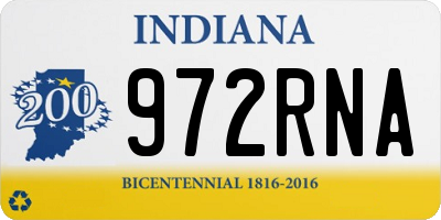 IN license plate 972RNA