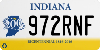 IN license plate 972RNF