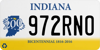 IN license plate 972RNO