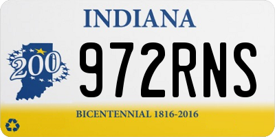 IN license plate 972RNS