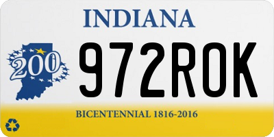 IN license plate 972ROK