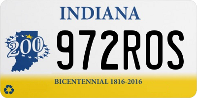 IN license plate 972ROS