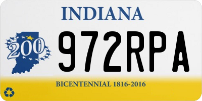IN license plate 972RPA