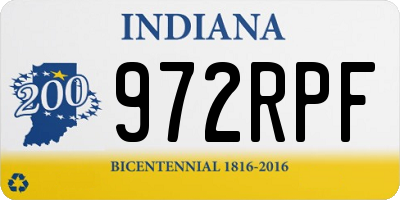 IN license plate 972RPF