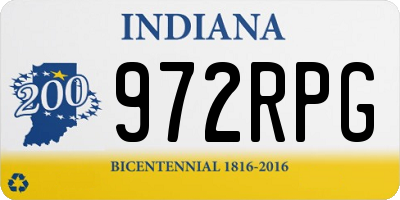 IN license plate 972RPG