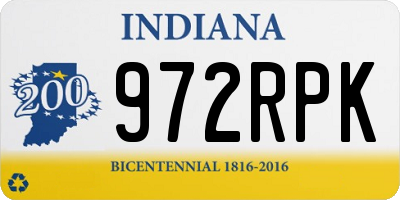 IN license plate 972RPK