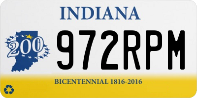 IN license plate 972RPM