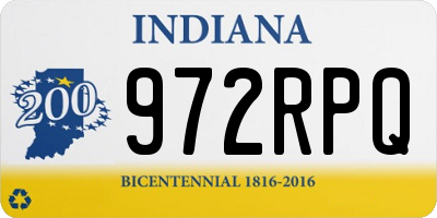 IN license plate 972RPQ