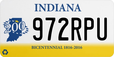 IN license plate 972RPU