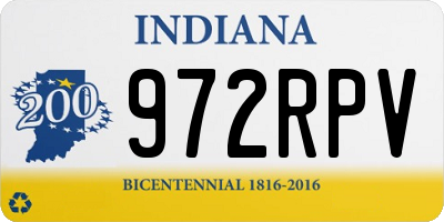 IN license plate 972RPV