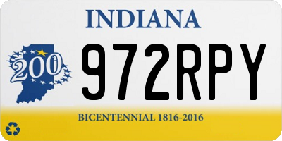 IN license plate 972RPY