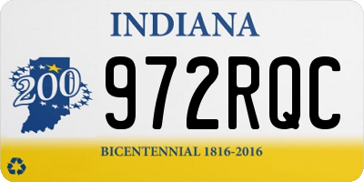 IN license plate 972RQC