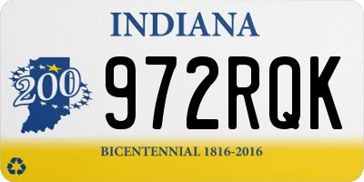 IN license plate 972RQK