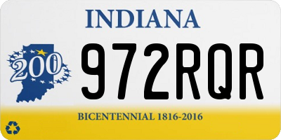 IN license plate 972RQR