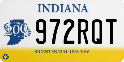 IN license plate 972RQT