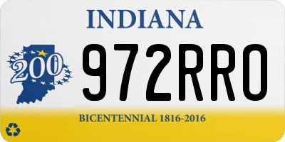 IN license plate 972RRO