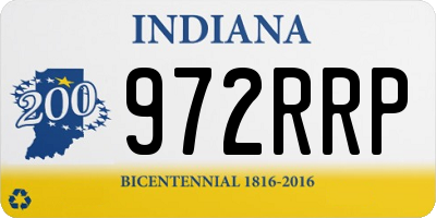 IN license plate 972RRP