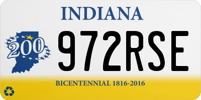 IN license plate 972RSE