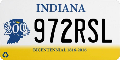 IN license plate 972RSL