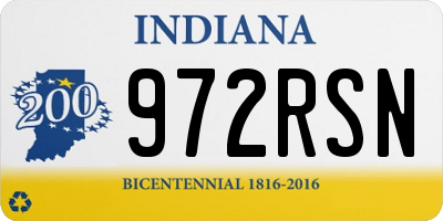 IN license plate 972RSN