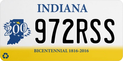 IN license plate 972RSS