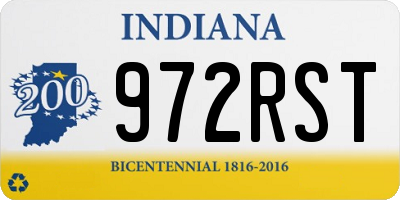 IN license plate 972RST