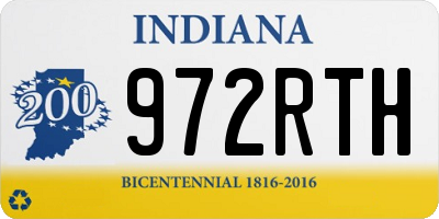 IN license plate 972RTH
