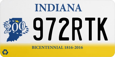 IN license plate 972RTK