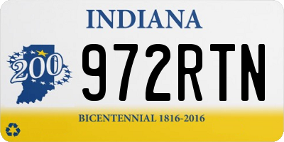 IN license plate 972RTN