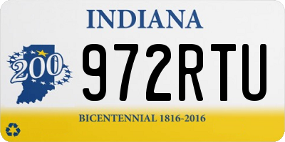 IN license plate 972RTU