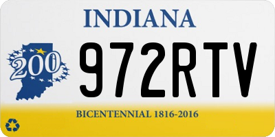 IN license plate 972RTV