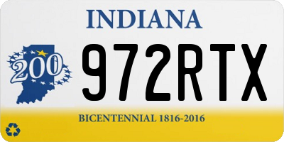IN license plate 972RTX