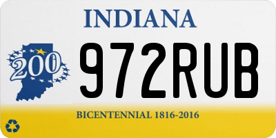 IN license plate 972RUB