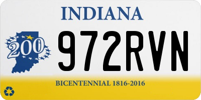 IN license plate 972RVN