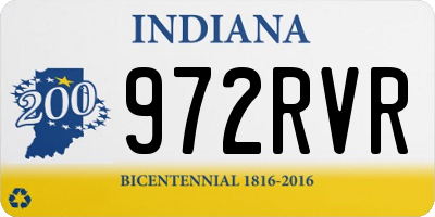 IN license plate 972RVR