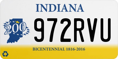 IN license plate 972RVU