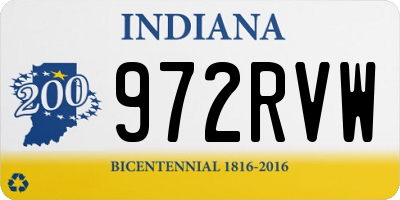 IN license plate 972RVW