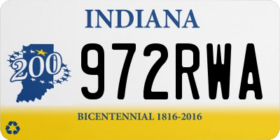 IN license plate 972RWA