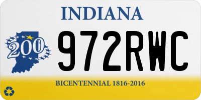 IN license plate 972RWC
