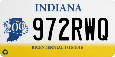 IN license plate 972RWQ
