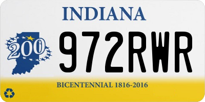 IN license plate 972RWR