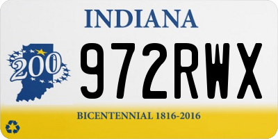 IN license plate 972RWX