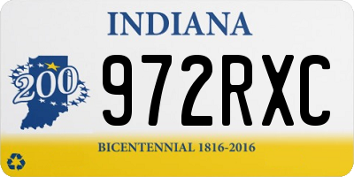 IN license plate 972RXC