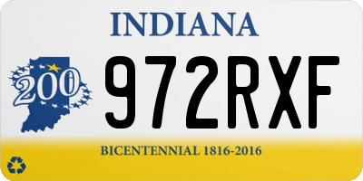 IN license plate 972RXF