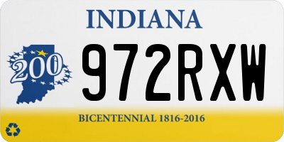 IN license plate 972RXW