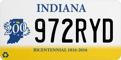 IN license plate 972RYD