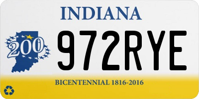 IN license plate 972RYE