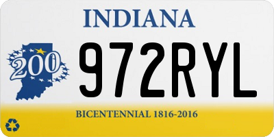 IN license plate 972RYL