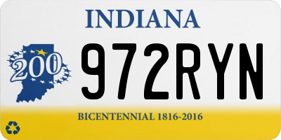 IN license plate 972RYN